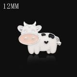 12MM Cartoon design metal silver plated snap charms Multicolor