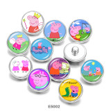 20MM  Pig  Print   glass  snaps buttons