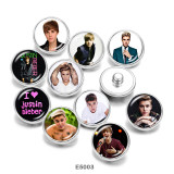 20MM  Famous music  Print   glass  snaps buttons