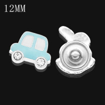 12MM Cartoon design metal silver plated snap charms Multicolor