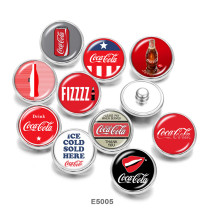 20MM  Coca Cola  Print   glass  snaps buttons