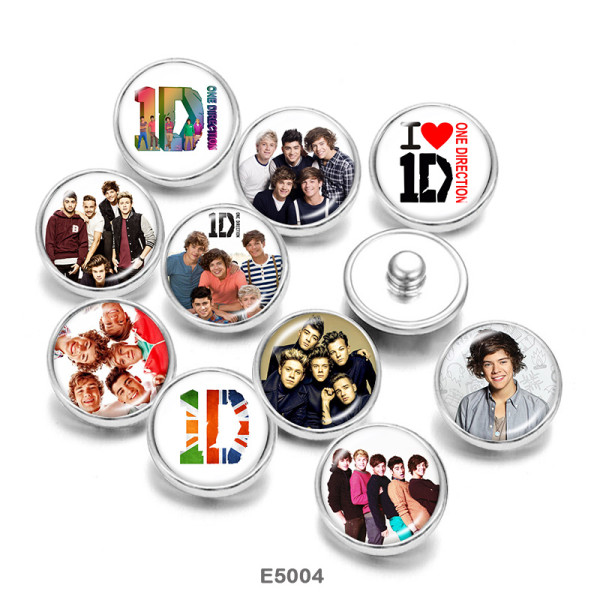 20MM  Famous music  Print   glass  snaps buttons