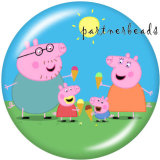 20MM  Pig  Print   glass  snaps buttons