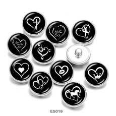 20MM  Dance   Music  Love  Print   glass  snaps buttons