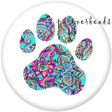 20MM dog Pattern  Love  Print   glass  snaps buttons
