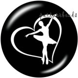 20MM  Dance   Music  Love  Print   glass  snaps buttons