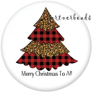 20MM  Christmas   Print   glass  snaps buttons