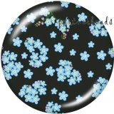 20MM   Pattern  Flower   Print   glass  snaps buttons