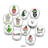 20MM  Christmas   Print   glass  snaps buttons