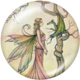 20MM  Elves   Print   glass  snaps buttons