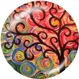 20MM   Tree   Print   glass  snaps buttons