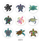 20MM  Sea turtle  Print   glass  snaps buttons Beach Ocean