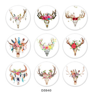20MM  Deer   Print   glass  snaps buttons