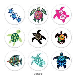 20MM  Sea  turtle  Print   glass  snaps buttons Beach Ocean