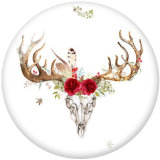 20MM  Deer   Print   glass  snaps buttons