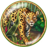 20MM  Tiger  Deer   Print   glass  snaps buttons