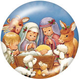 20MM  Christmas  Family   Print   glass  snaps buttons