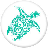 20MM  Sea  turtle  Print   glass  snaps buttons Beach Ocean