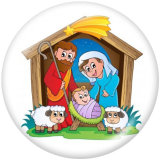 20MM  Christmas  Family   Print   glass  snaps buttons