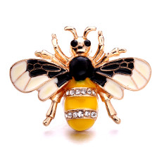 20MM bee metal silver plated with Rhinestone snap charms snaps jewelry