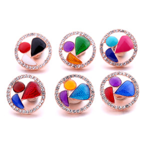 20MM metal Rose gold plated with enamel snap charms snaps jewelry