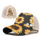 Flower summer sunscreen sun protection peaked cap ponytail cap fit 18mm snap button beige snap button jewelry