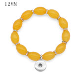 1 buttons With  snap Glass beads Elasticity  bracelet fit 12MM snaps jewelry