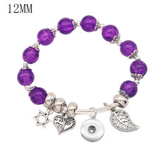 1 buttons With  snap Imitation crystal Small accessories Elasticity  bracelet fit12MM snaps jewelry