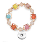1 buttons With  snap Imitation crystal Elasticity  bracelet fit18&20MM snaps jewelry