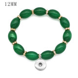 1 buttons With  snap Glass beads Elasticity  bracelet fit 12MM snaps jewelry