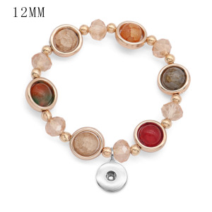 1 buttons With  snap Imitation crystal Elasticity  bracelet fit12MM snaps jewelry