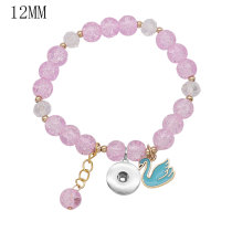 1 buttons With  snap Imitation crystal Small accessories Elasticity  bracelet fit12MM snaps jewelry
