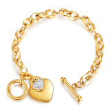 Love Stainless Steel Bracelet Rose Gold Plated Diamond Hand Jewelry OT Clasp Titanium Steel Women's Bracelet