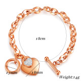 Love Stainless Steel Bracelet Rose Gold Plated Diamond Hand Jewelry OT Clasp Titanium Steel Women's Bracelet