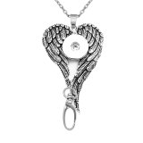 Hook necklace Badge Reel ID holder with  60cm chain fit 18&20mm chunks snap jewelry