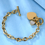 Love Stainless Steel Bracelet Rose Gold Plated Diamond Hand Jewelry OT Clasp Titanium Steel Women's Bracelet
