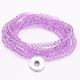 80CM 1 buttons With  snap Imitation crystal  Elasticity  bracelet fit18&20MM snaps jewelry
