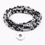 80CM 1 buttons With  snap Imitation crystal  Elasticity  bracelet fit18&20MM snaps jewelry