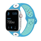 38/40MM Applicable to Apple iwatch apple watch6 generation two-color breathable sports silicone strap iwatch fit two 18mm chunks