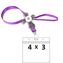cross CDC Vaccination 4 X 3 inch waterproof card holder and 90cm lanyard fit 18&20mm chunks snap jewelry