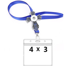 cross CDC Vaccination 4 X 3 inch waterproof card holder and 90cm lanyard fit 18&20mm chunks snap jewelry