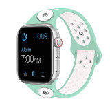42/44MM Applicable to Apple iwatch apple watch6 generation two-color breathable sports silicone strap iwatch fit two 18mm chunks