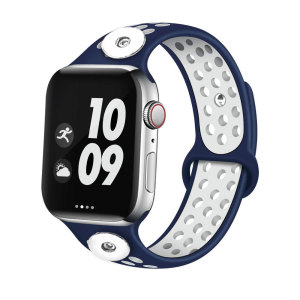 38/40MM Applicable to Apple watch apple watch6 generation two-color breathable sports silicone strap iwatch6 fit two 18mm chunks