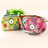 High capacity flower Snaps coin purse Storage bag Clutch bag fit 18mm snap button jewelry