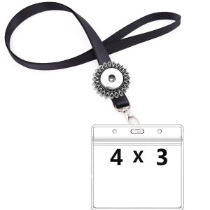 CDC Vaccination 4 X 3 inch waterproof card holder and 90cm lanyard fit 18&20mm chunks snap jewelry