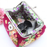 High capacity flower Snaps coin purse Storage bag Clutch bag fit 18mm snap button jewelry