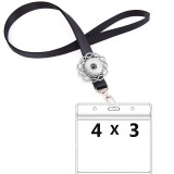 CDC Vaccination 4 X 3 inch waterproof card holder and 90cm lanyard fit 18&20mm chunks snap jewelry