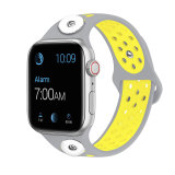 38/40MM Applicable to Apple iwatch apple watch6 generation two-color breathable sports silicone strap iwatch fit two 18mm chunks