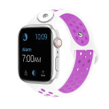 42/44MM Applicable to Apple iwatch apple watch6 generation two-color breathable sports silicone strap iwatch6 fit 18mm chunks