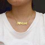 Mama Mother Necklace English Word Mother's Day Stainless Steel Necklace 40CM